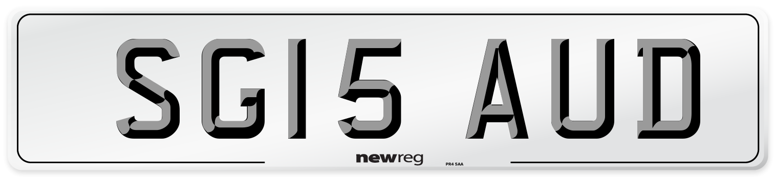 SG15 AUD Number Plate from New Reg